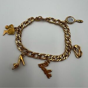 Vintage Avon Barbie Gold Plated Charm Bracelet